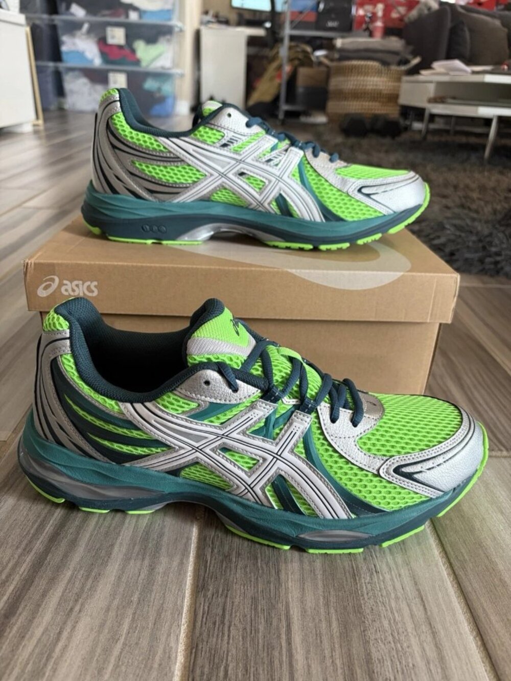 Men's ASICS GEL-SEKIRAN Sneaker - Green Gecko Pure Silver 1203A954-300 - Limited - Picture 3 of 13